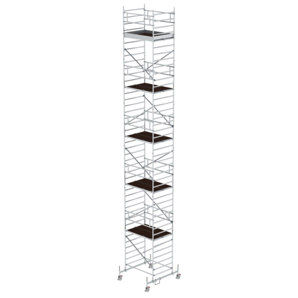 MUNK Rollgerüst 1,35 x 1,80 m mit Fahrbalken & Doppel-Plattform Plattformhöhe 11,62 m, 173136