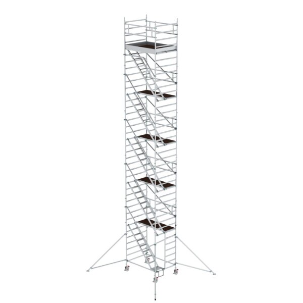 MUNK Rollgerüst 1,35 x 1,80 m mit Schrägaufstiegen & Ausleger Plattformhöhe 10,35 m, 167500