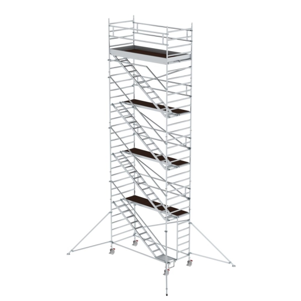 MUNK Rollgerüst 1,35 x 3,0 m mit Schrägaufstiegen & Ausleger Plattformhöhe 8,39 m, 167420