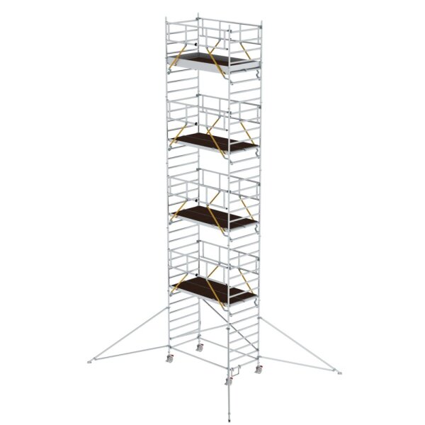 MUNK Rollgerüst SG 1,35 x 2,45 m mit Ausleger & Doppel-Plattform Plattformhöhe 9,51 m, 168939