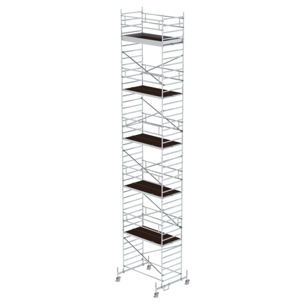 MUNK Rollgerüst 1,35 x 2,45 m mit Fahrbalken & Doppel-Plattform Plattformhöhe 11,62 m, 174136