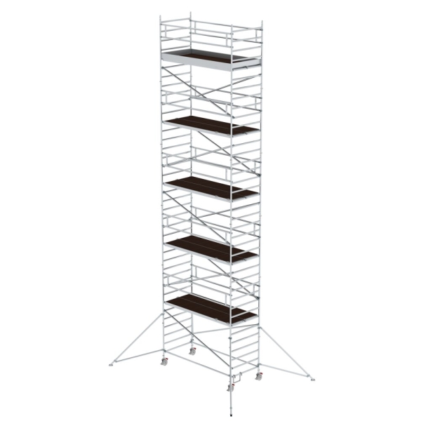 MUNK Rollgerüst 1,35 x 3,0 m mit Ausleger & Doppel-Plattform Plattformhöhe 10,35 m, 169036