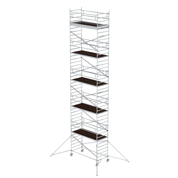 MUNK Rollgerüst 1,35 x 3,0 m mit Ausleger & Doppel-Plattform Plattformhöhe 11,47 m, 169136