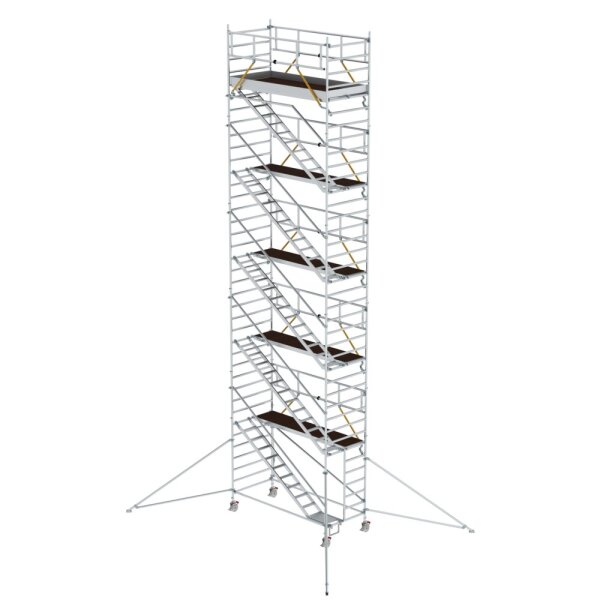 MUNK Rollgerüst SG 1,35 x 3,0 m mit Schrägaufstiegen & Ausleger Plattformhöhe 10,35 m, 167521