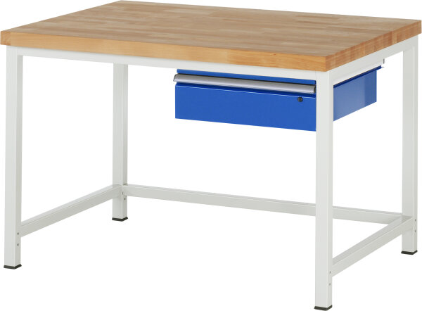 RAU Werkbank höhenverstellbar 8001A1, B1250xT900xH840-1040mm, 1xSchublade-TA, 03-8001A1-129B4H.11