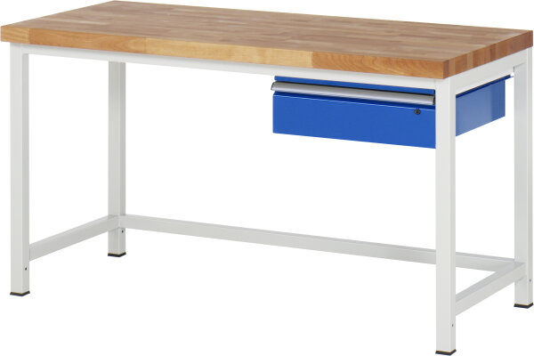 RAU Werkbank höhenverstellbar 8001A1, B1500xT700xH840-1040mm, 1xSchublade-TA, 03-8001A1-157B4H.11