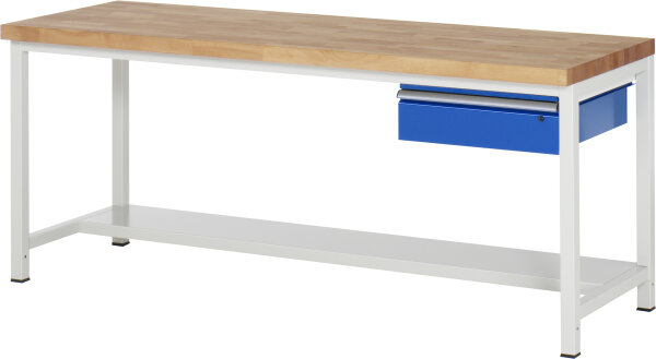 RAU Werkbank höhenverstellbar 8001A3, B2000xT700xH840-1040mm, 1xSchublade-TA, 03-8001A3-207B4H.11