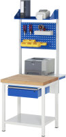 RAU Werkbank höhenverstellbar 8001A6, B750xT700xH840-1040mm, 1xSchublade-TA, 03-8001A6-077B4H.11