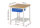 RAU Werkbank höhenverstellbar 8001A6, B750xT900xH840-1040mm, 1xSchublade-TA, 03-8001A6-079B4H.11