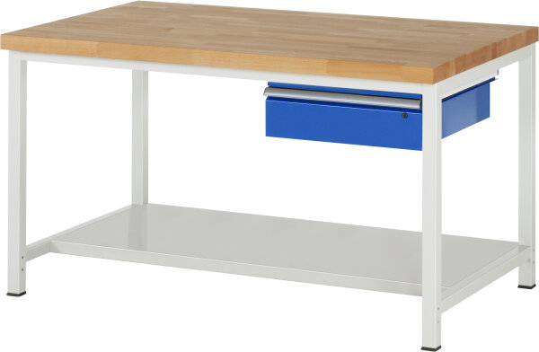 RAU Werkbank höhenverstellbar 8001A6, B1500xT900xH840-1040mm, 1xSchublade-TA, 03-8001A6-159B4H.11