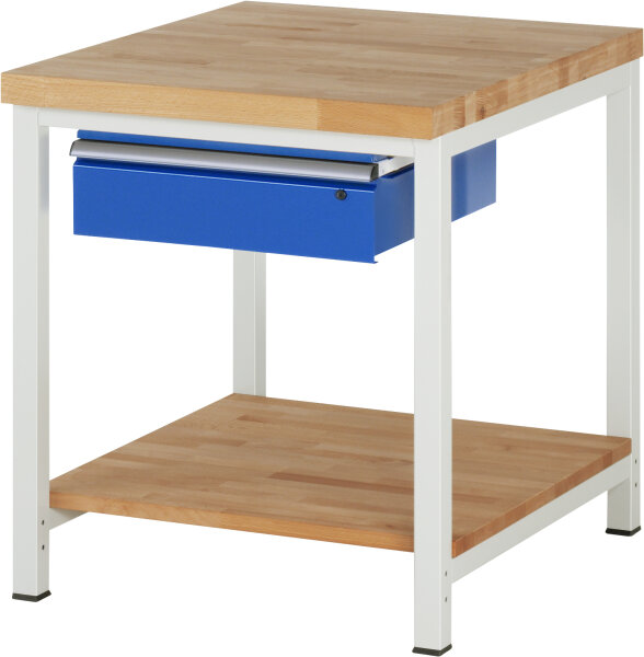 RAU Werkbank höhenverstellbar 8001A7, B750xT900xH840-1040mm, 1xSchublade-TA, 03-8001A7-079B4H.11