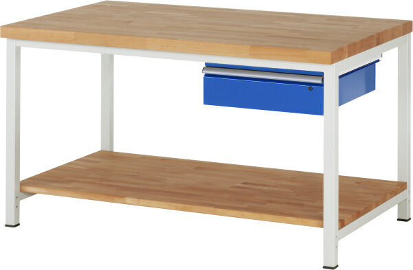 RAU Werkbank höhenverstellbar 8001A7, B1500xT900xH840-1040mm, 1xSchublade-TA, 03-8001A7-159B4H.11