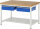 RAU Werkbank höhenverstellbar 8002A6, B1250xT900xH840-1040mm, 2xSchublade-TA, 03-8002A6-129B4H.11