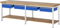 RAU Werkbank 8002A7, B2500xT700xH840mm, 4xSchublade-TA,...