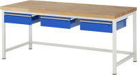 RAU Werkbank höhenverstellbar 8003A1, B2000xT900xH840-1040mm, 3xSchublade-TA, 03-8003A1-209B4H.11