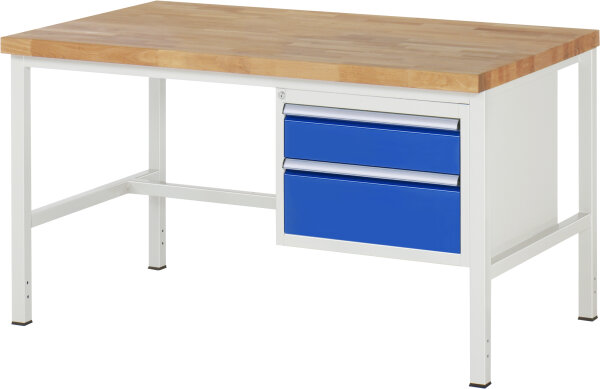 RAU Werkbank höhenverstellbar 8123A1, B1500xT900xH840-1040mm, 2xSchublade-TA, 03-8123A1-159B4H.11