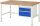 RAU Werkbank höhenverstellbar 8123A1, B1500xT900xH840-1040mm, 2xSchublade-TA, 03-8123A1-159B4H.11