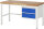 RAU Werkbank höhenverstellbar 8125A1, B1500xT700xH840-1040mm, 2xSchublade-TA, 03-8125A1-157B4H.11