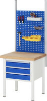 RAU Werkbank höhenverstellbar 8126A2, B750xT700xH840-1040mm, 3xSchublade-TA, 03-8126A2-077B4H.11