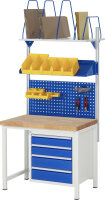 RAU Werkbank höhenverstellbar 8127A1, B1000xT700xH840-1040mm, 3xSchublade-TA, 03-8127A1-107B4H.11