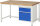 RAU Werkbank höhenverstellbar 8152A1, B1500xT900xH840-1040mm, 1xSchublade-TA, 1xTür, 03-8152A1-159B4H.11