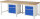RAU Werkbank höhenverstellbar 8152A1, B2500xT900xH840-1040mm, 2xSchublade-TA, 2xTür, 03-8152A1-259B4H.11