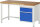 RAU Werkbank höhenverstellbar 8156A1, B1500xT700xH840-1040mm, 2xSchublade-TA, 03-8156A1-157B4H.11