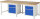 RAU Werkbank höhenverstellbar 8156A1, B2500xT900xH840-1040mm, 4xSchublade-TA, 03-8156A1-259B4H.11