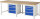 RAU Werkbank höhenverstellbar 8161A1, B2500xT900xH840-1040mm, 8xSchublade-TA, 03-8161A1-259B4H.11