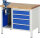 RAU Werkbank höhenverstellbar 8185A2, B1000xT700xH840-1040mm, 4xSchublade-TA, SSKL, 03-8185A2-107B4H.11
