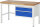 RAU Werkbank höhenverstellbar 8223A1, B1500xT700xH840-1040mm, 2xSchublade-TA, 03-8223A1-157B4H.11