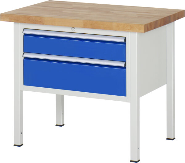 RAU Werkbank höhenverstellbar 8223A2, B1000xT700xH840-1040mm, 2xSchublade-TA, 03-8223A2-107B4H.11