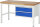 RAU Werkbank höhenverstellbar 8225A1, B1500xT700xH840-1040mm, 2xSchublade-TA, 03-8225A1-157B4H.11