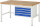 RAU Werkbank höhenverstellbar 8233A1, B1500xT900xH840-1040mm, 4xSchublade-TA, 03-8233A1-159B4H.11