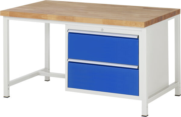RAU Werkbank höhenverstellbar 8255A1, B1500xT900xH840-1040mm, 2xSchublade-TA, 03-8255A1-159B4H.11