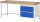 RAU Werkbank höhenverstellbar 8255A1, B2000xT700xH840-1040mm, 2xSchublade-TA, 03-8255A1-207B4H.11