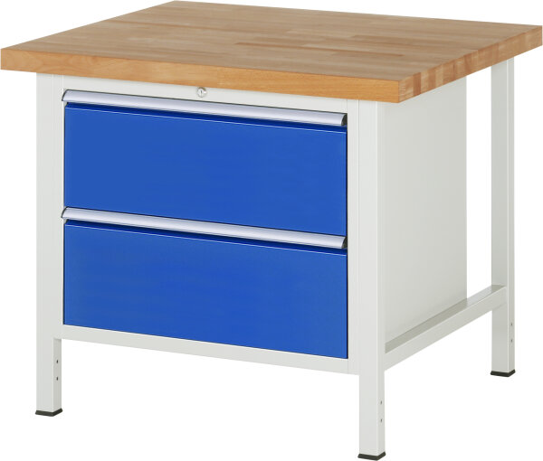 RAU Werkbank höhenverstellbar 8255A2, B1000xT900xH840-1040mm, 2xSchublade-TA, 03-8255A2-109B4H.11