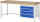 RAU Werkbank höhenverstellbar 8262A1, B2000xT700xH840-1040mm, 4xSchublade-TA, 03-8262A1-207B4H.11