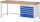 RAU Werkbank höhenverstellbar 8268A1, B2000xT700xH840-1040mm, 5xSchublade-TA, 03-8268A1-207B4H.11