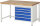 RAU Werkbank höhenverstellbar 8271A1, B1500xT900xH840-1040mm, 5xSchublade-TA, 03-8271A1-159B4H.11