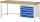 RAU Werkbank höhenverstellbar 8271A1, B2000xT700xH840-1040mm, 5xSchublade-TA, 03-8271A1-207B4H.11