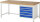RAU Werkbank höhenverstellbar 8271A1, B2000xT900xH840-1040mm, 5xSchublade-TA, 03-8271A1-209B4H.11