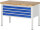 RAU Werkbank höhenverstellbar 8333A2, B1250xT700xH840-1040mm, 4xSchublade-TA, 03-8333A2-127B4H.11