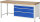 RAU Werkbank höhenverstellbar 8359A1, B2000xT700xH840-1040mm, 2xSchublade-TA, 03-8359A1-207B4H.11