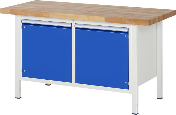 RAU Werkbank höhenverstellbar 8465A2, B1500xT700xH840-1040mm, 2xTür, 03-8465A2-157B4H.11
