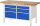 RAU Werkbank höhenverstellbar 8475A2, B1500xT700xH840-1040mm, 6xSchublade-TA, 03-8475A2-157B4H.11