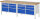 RAU Werkbank höhenverstellbar 8476A2, B2500xT700xH840-1040mm, 14xSchublade-TA, 03-8476A2-257B4H.11