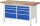 RAU Werkbank höhenverstellbar 8478A2, B1500xT700xH840-1040mm, 8xSchublade-TA, 03-8478A2-157B4H.11