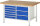 RAU Werkbank höhenverstellbar 8479A2, B1500xT900xH840-1040mm, 8xSchublade-TA, 03-8479A2-159B4H.11