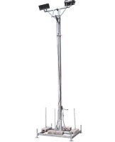 MÜBA Lampenmast mit 2x LED Fluter 75.000lm 500W (ohne Ballast) mit Standfuß und Lampenträger Höhe 5,50m Lampenhöhe 6,00m